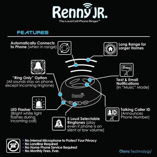 Renny JR Cell Phone Ring Amplifier & Flasher
